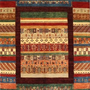 Afghan Handmade Rug -Stock #AR-520-Size- 192X151 Cm-6.2x4.9Ft.
