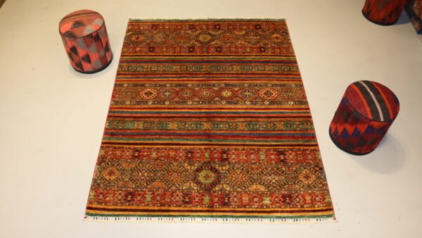 Afghan Handmade Rug -Stock #AR-1947-Size- 200X154 Cm-6.5x5.05Ft. - Image 2