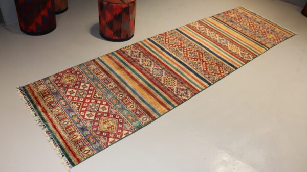 Afghan Handmade Rug -Stock #AR-1963-Size-301X85Cm-9.8x2.7Ft. - Image 8