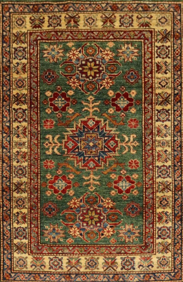 Afghan Handmade Rug -Stock #Q-1193-Size- 125X81-Cm-4.1x2.6FT