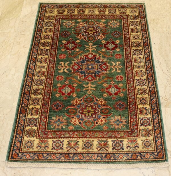 Afghan Handmade Rug -Stock #Q-1193-Size- 125X81-Cm-4.1x2.6FT - Image 3