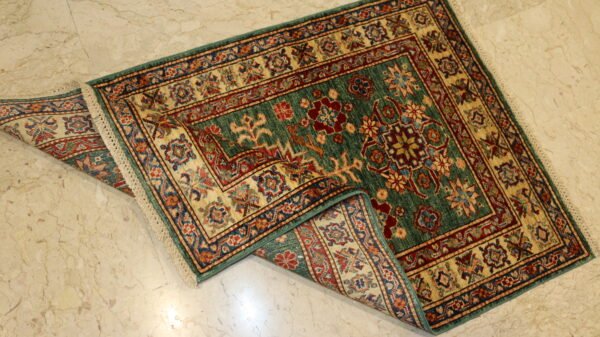 Afghan Handmade Rug -Stock #Q-1193-Size- 125X81-Cm-4.1x2.6FT - Image 5