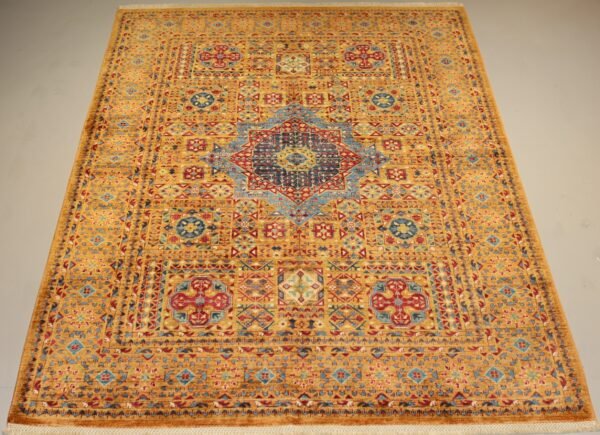 Afghan Handmade Rug -Stock #MK-3-Size-242X172-Cm-7.9X5.6Ft - Image 2