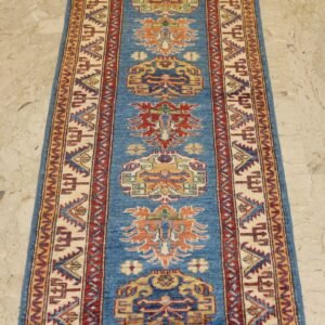 Afghan Handmade Rug -Stock #Q-1226-Size-181X63-Cm--5.9X2.0Ft