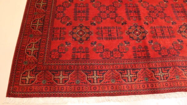 Afghan Handmade Bukhra Square Rug -Stock #KM-1-Size - 200X200CM- 6.5×6.5FT - Image 8