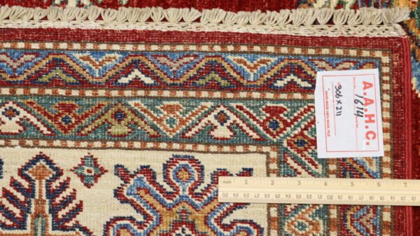 Afghan Handmade Red Rug -Stock #Q-1614-Size-306X211Cm–10.03X6.92Ft. - Image 4