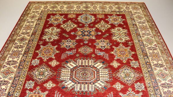 Afghan Handmade Red Rug -Stock #Q-1614-Size-306X211Cm–10.03X6.92Ft. - Image 10