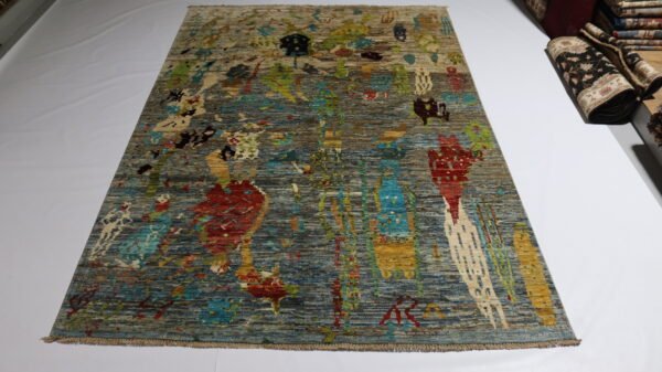 Modern Abstract Handmade Rug – Premium Wool, Vibrant Colors, Unique Artistic Design(Stock #CH-918) – Size: 298 x 204 CM (9.7x 6.6 FT)