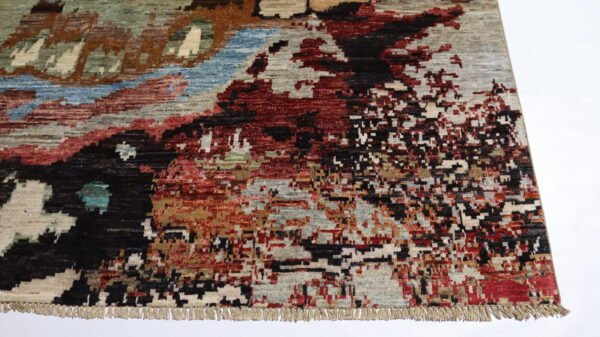 Modern Abstract Handmade Wool Rug – Earthy Landscape-Inspired Design in Rich Multitone Colors(Stock #CH-916) – Size: 290x 208CM (9.5x 6.8 FT) - Image 4