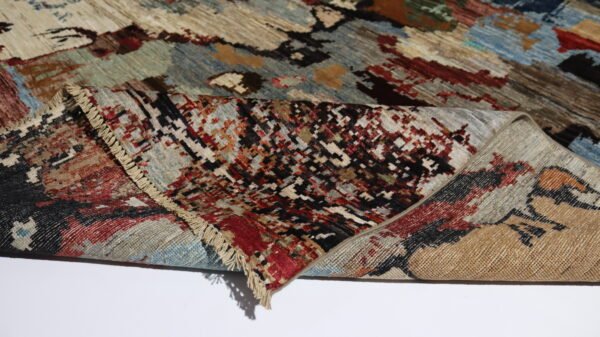 Modern Abstract Handmade Wool Rug – Earthy Landscape-Inspired Design in Rich Multitone Colors(Stock #CH-916) – Size: 290x 208CM (9.5x 6.8 FT) - Image 5